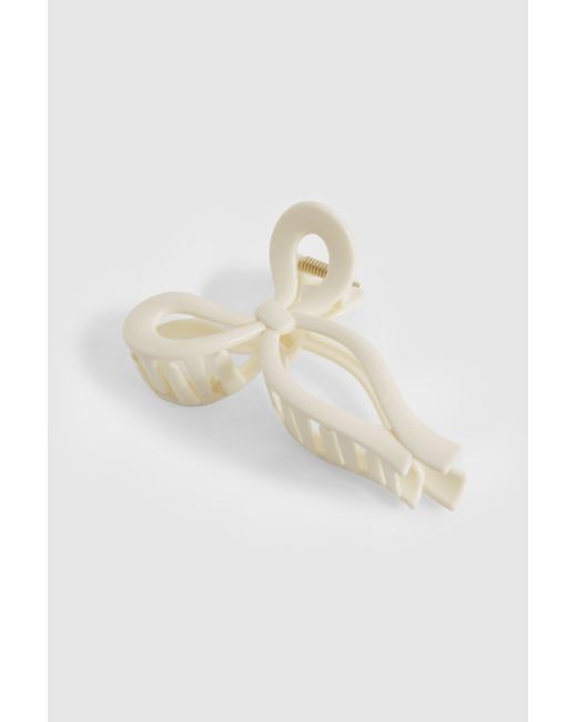 Boohoo White Bow Shaped Claw Clip
