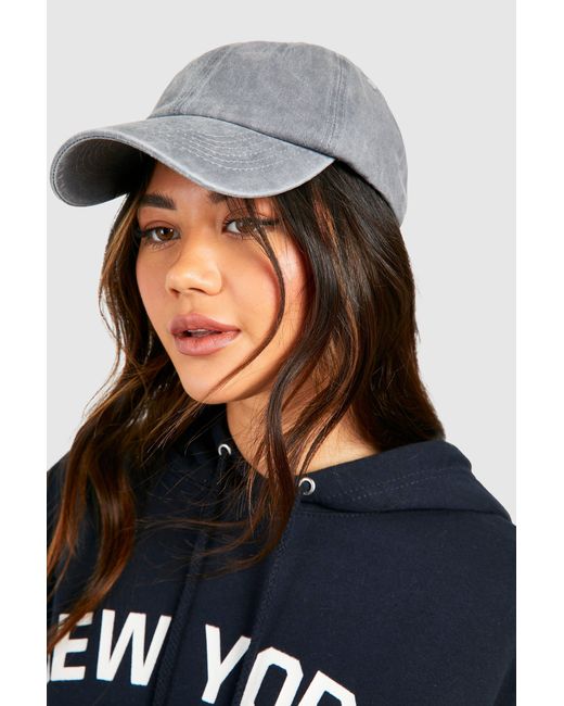 Boohoo Blue Washed Baseball Cap