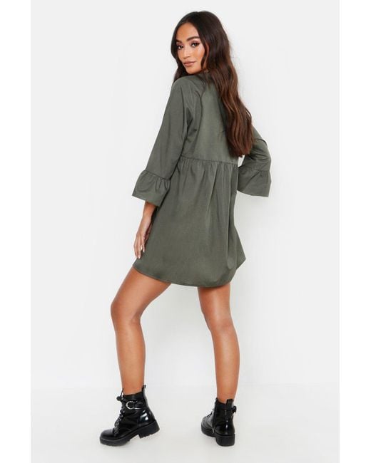 boohoo petite smock dress