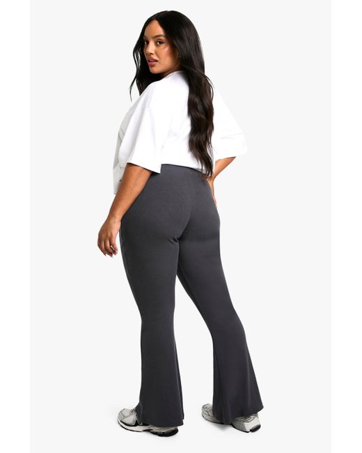 Boohoo White Basics Plus Heavy Rib Flare
