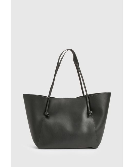 Boohoo Black Large Structured Tote Bag