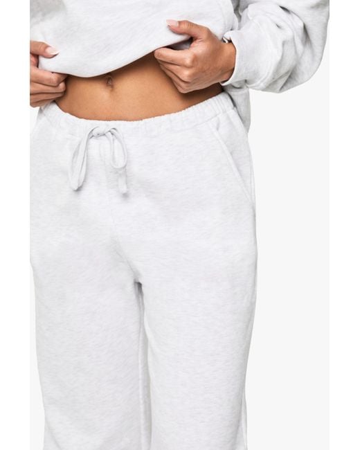 Pantalón Deportivo Recto Minimalista Con Cintura Elástica Boohoo de color White