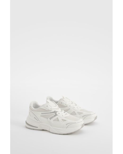 Boohoo White Chunky Panel Detail Sneakers
