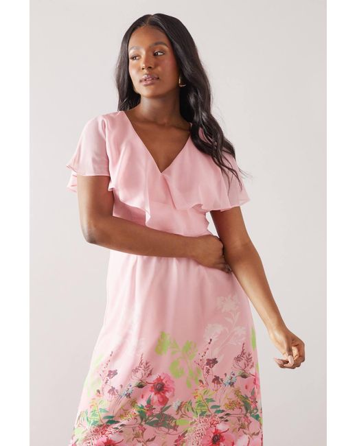 White & Pink Floral Stripes Cape Set main image 1