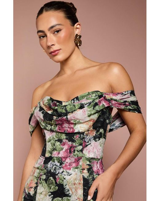 Coast Black Floral Bardot Maxi Dress