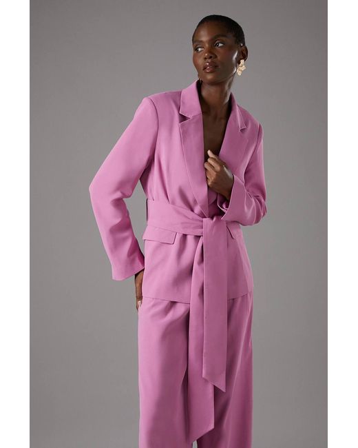 Coast Pink Wrap Tie Front Blazer