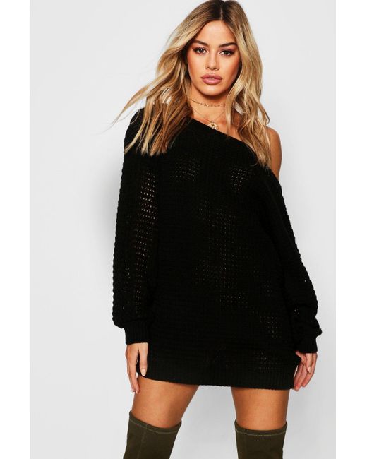 Boohoo Petite Waffle Knit Off The 