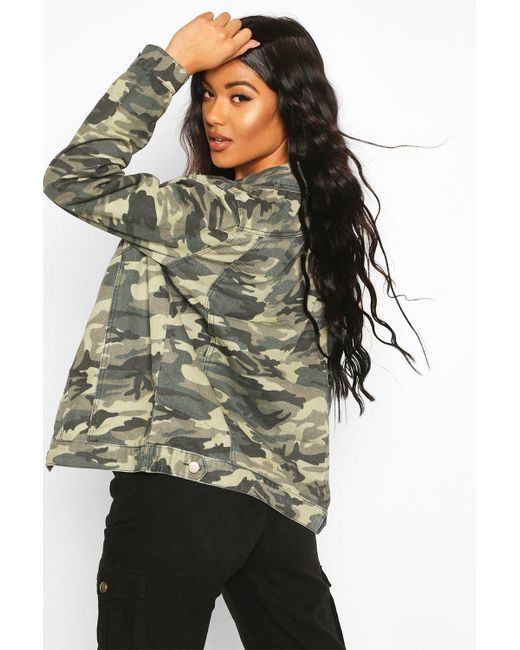 Boohoo Oversized Camo Jean Jacket in 