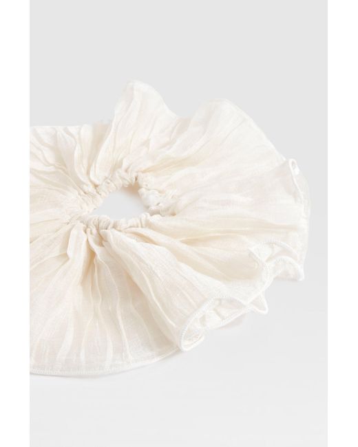 Oversized Sheer Scrunchie Boohoo de color White