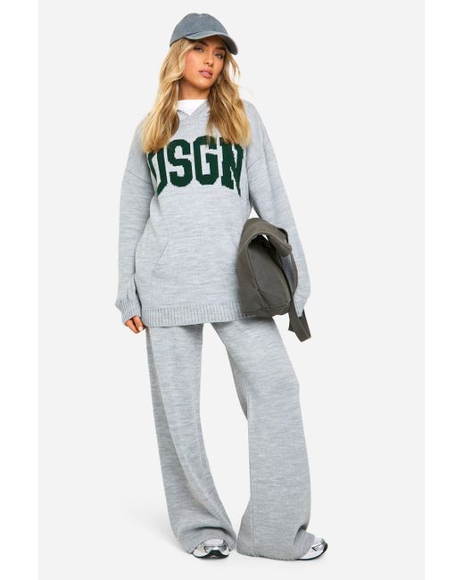 Conjunto Dsgn De Pantalón De Pernera Ancha Y Sudadera Oversize Con Capucha Boohoo de color Green