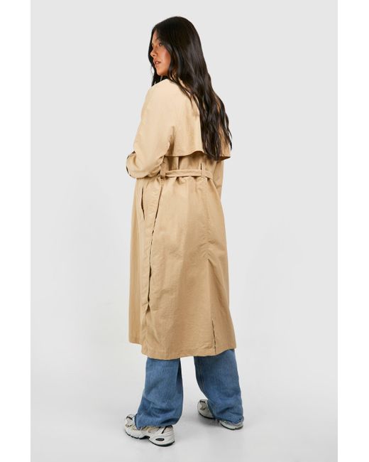Maternity Belted Trench Coat Boohoo de color Blue