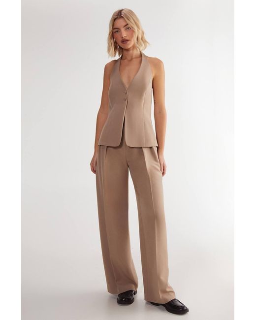 Nasty Gal Brown Essentials Tailored Button Front Tank