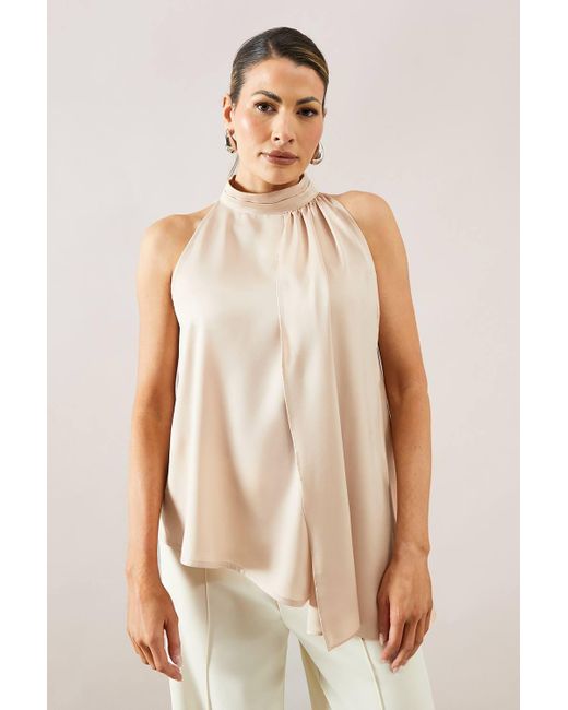 Wallis Natural Satin High Low Top