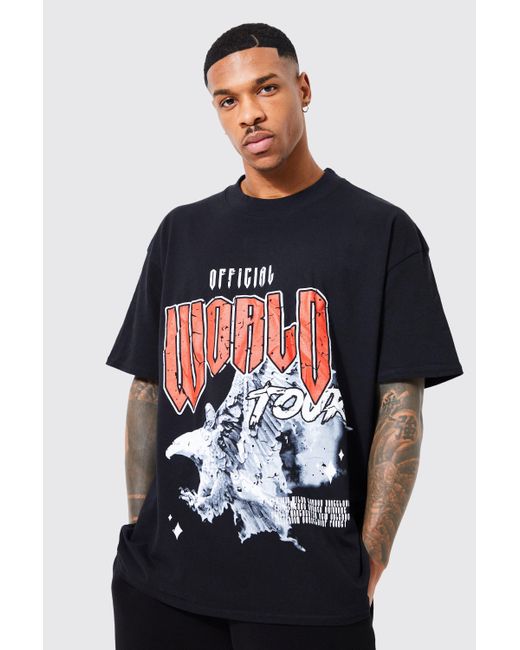 BoohooMAN Oversized Official World Tour Tshirt in Blue for Men Lyst