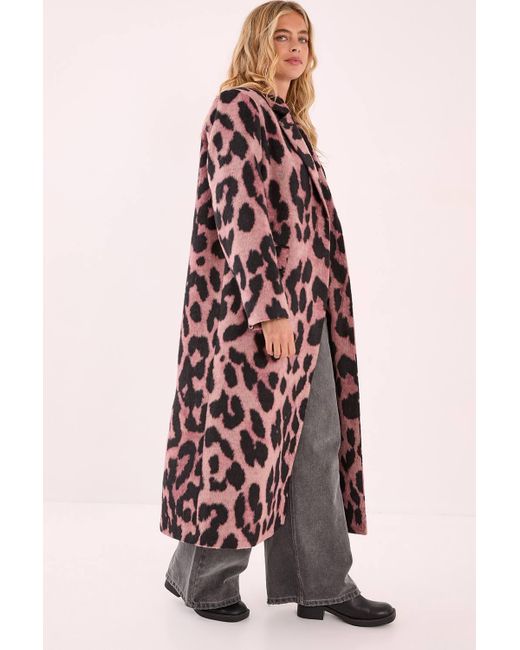 Nasty Gal Oversized Animal Leopard Tailored Coat