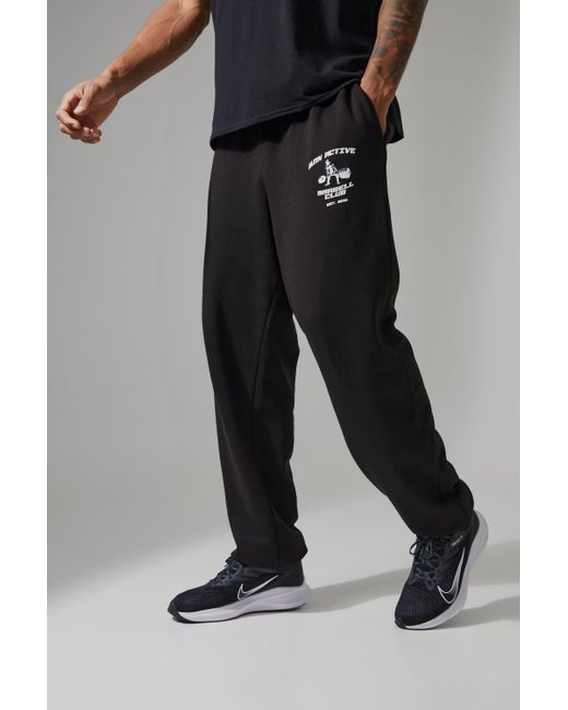 BoohooMAN Black Tall Man Active Oversized Barbell Club Jogger for men