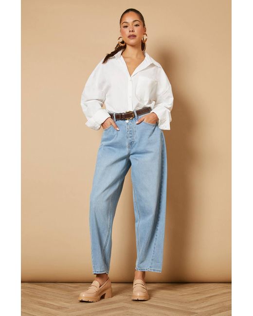 Oasis Blue Berit Medium Heel Chunky Penny Loafers