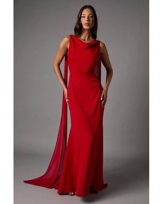 coast chiffon dress Coast Women's Honoured Chiffon Cowl Back Detail Wedding Dress in Ivory