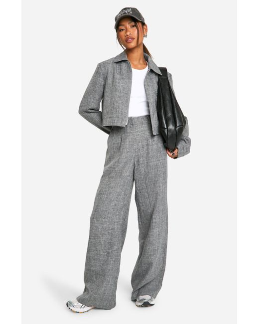 Boohoo Gray Extreme Wide Leg Tailored Pants