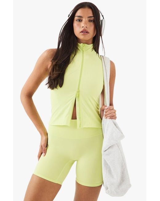 DSGN Studio Green Sleeveless Zip Through Top