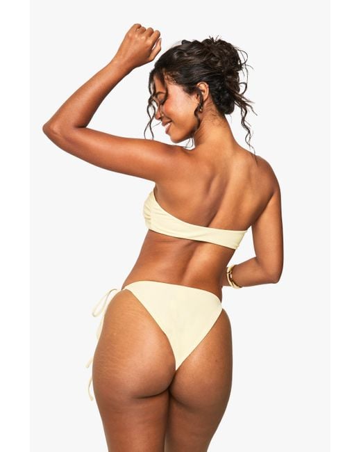 Boohoo White Swimwear Essentials Tie Side Brief