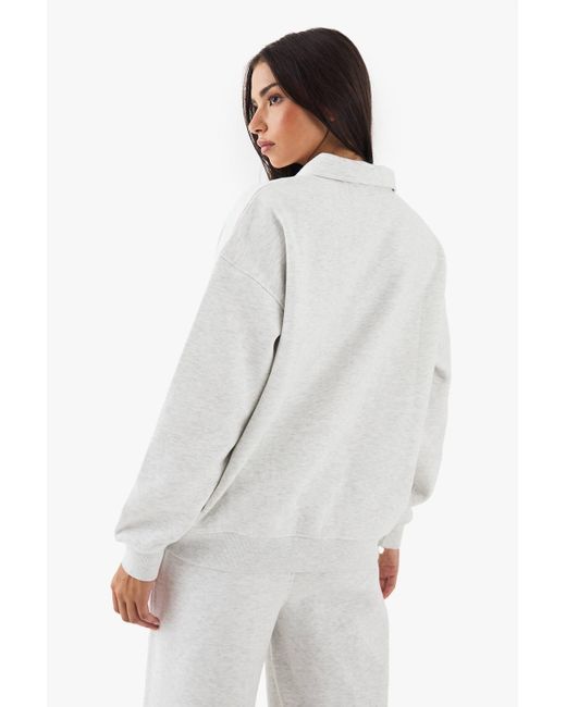 DSGN Studio White Collared Oversized Sweatshirt