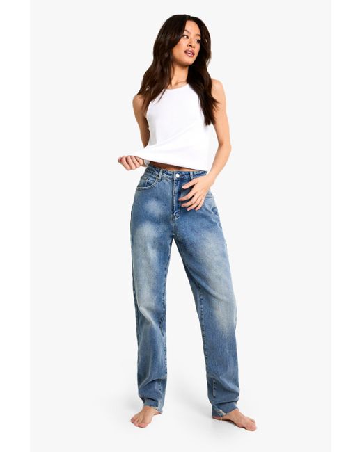 Vaqueros Tall Mom Boohoo de color Blue