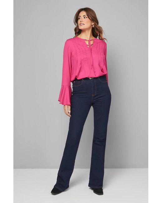 Wallis Pink Pintuck Tie Detail Blouse