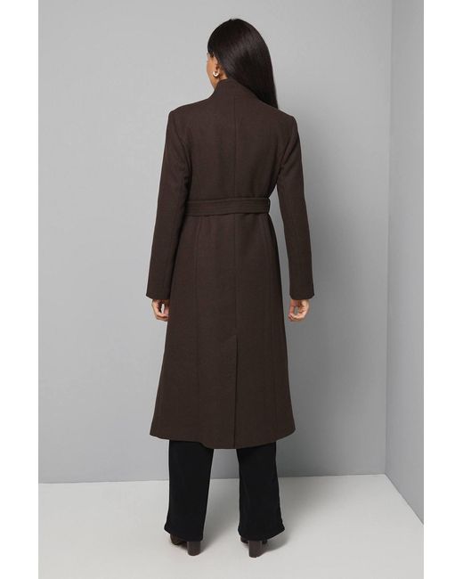Wallis Black Belted Maxi Coat