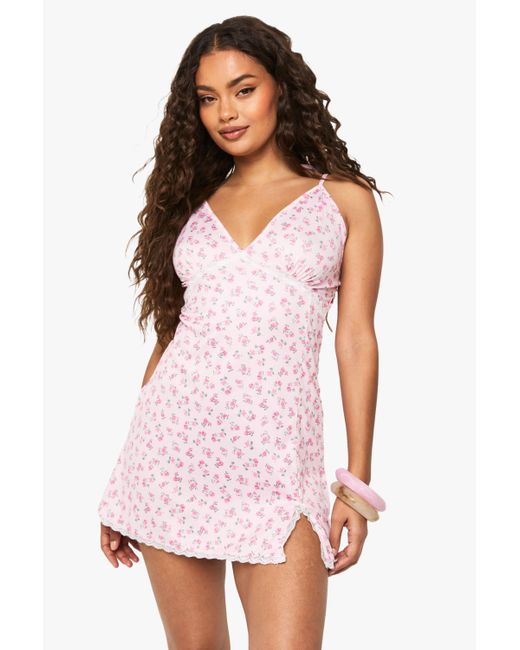 Boohoo White Ditsy Floral Strappy Mini Dress