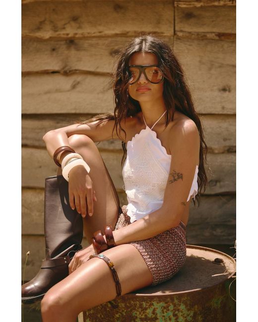 Boohoo White Cotton Poplin Patchwork Halterneck Cami Top