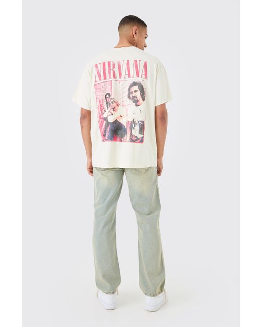 Boohoo Pink Oversized Fit Nirvana Wash License T-shirt