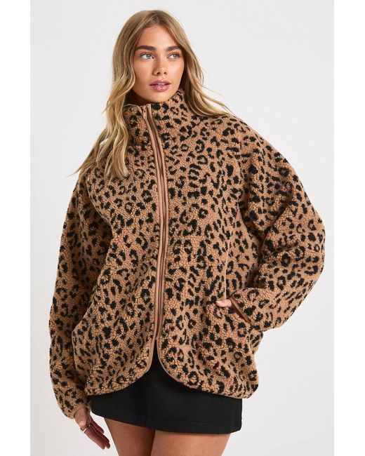 Boohoo Multicolor Oversized Teddy Jacket