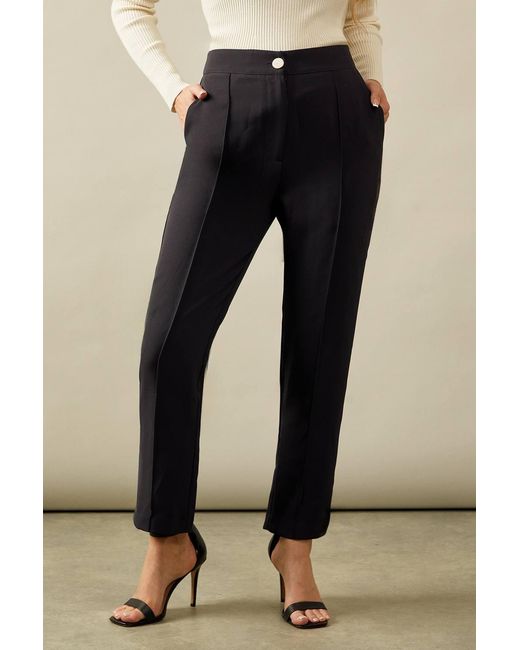 Wallis Natural Petite Split Hem Tapered Pants
