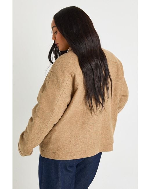 Boohoo Blue Plus Wool Look Oversized Jacket