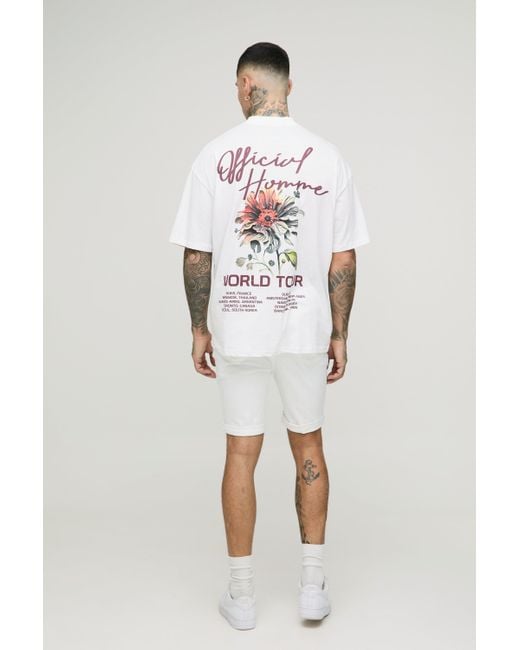 Denim Shorts Boohooman White Shorts Skinny Stretch Denim Shorts In