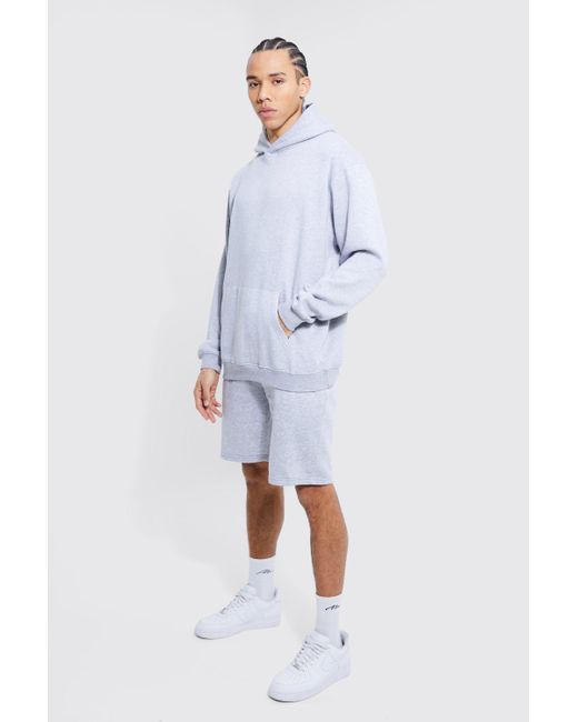 BoohooMAN Tall Lightweight Oversized Short Cargo Tracksuit in Blue for ...