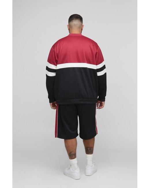 Boohoo Black Plus Embroidered Side Stripe Sports Shorts