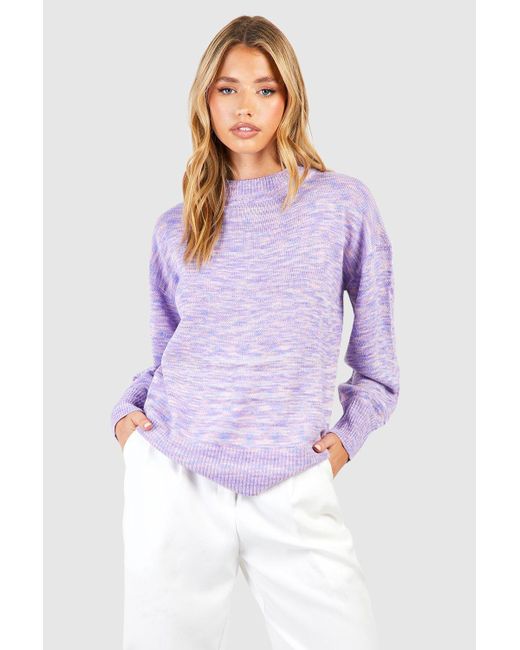 Boohoo Purple Space Dye Knitted Jumper