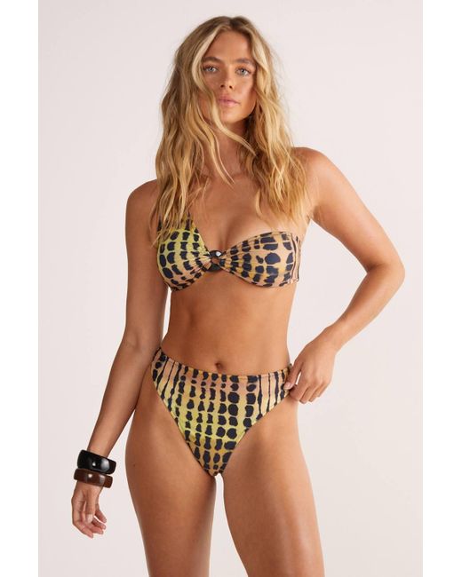 Nasty Gal Brown (Az) Ombre Leopard One Shoulder Ring Bikini Set