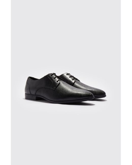 BoohooMAN Embossed Smart Shoe in Black for Men | Lyst