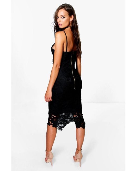 boohoo black lace dress