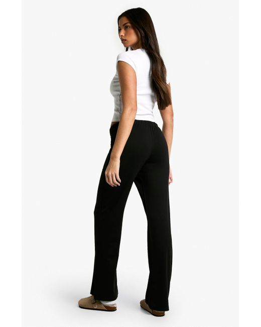 Pantalón De Pernera Ancha Y Punto Fruncido Con Cordón Elástico Boohoo de color Black