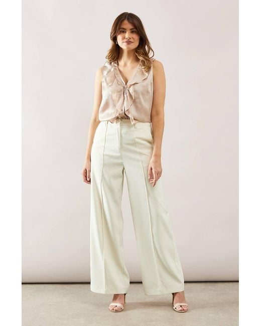 Wallis Natural Hotfix Ruffle Sleeveless Blouse