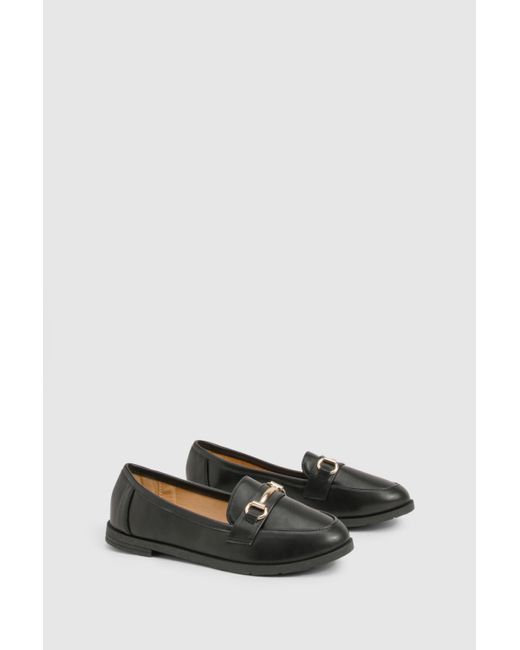 Boohoo Black Hardware Detail Basic Loafers