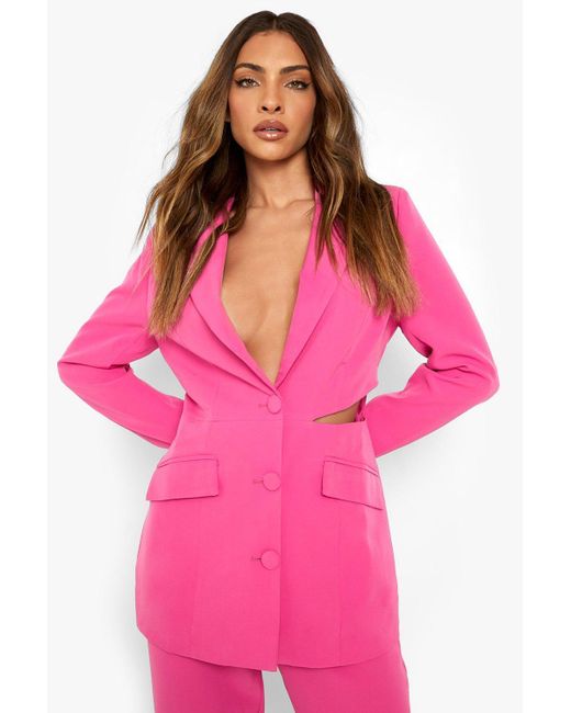 fuschia pink blazer jacket