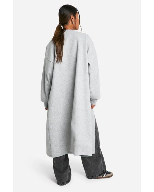 Boohoo White Wool-look bomber jacket
