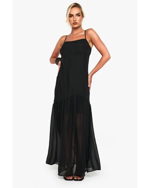 black drop waist midi dress MAKE YOU MINI DROPPED WAIST MIDI DRESS – AKIRA
