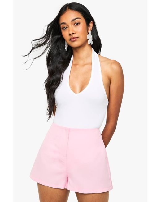 Boohoo Pink Tailored Mini Shorts
