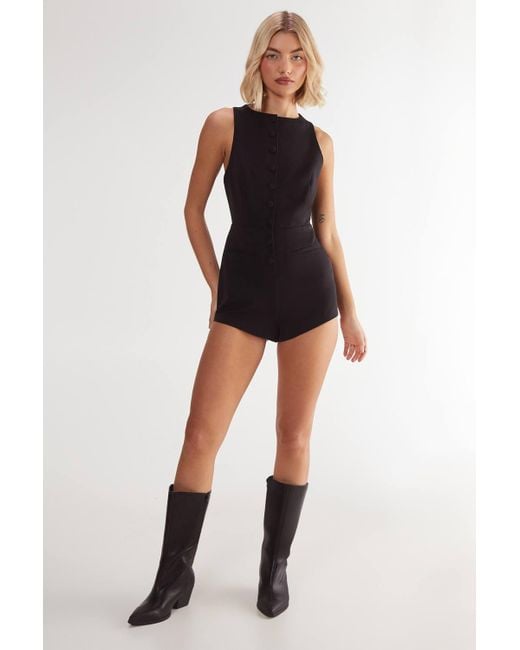 Nasty Gal Black Essentials Tailored Romper